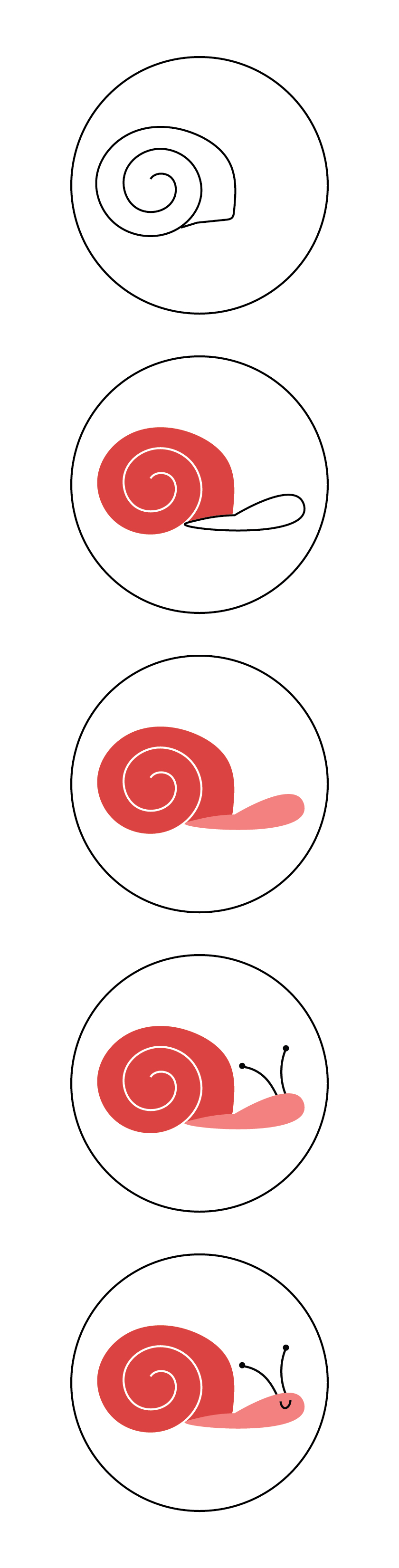 drawing guide for a snail
